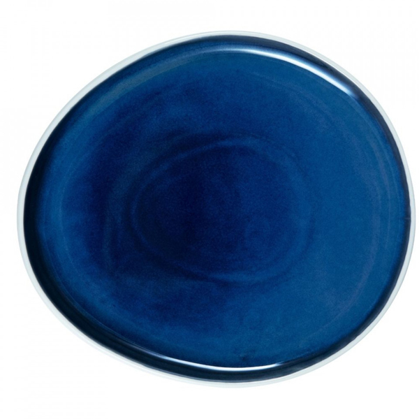 30.5x28cm Abyssos Plate White & Blue