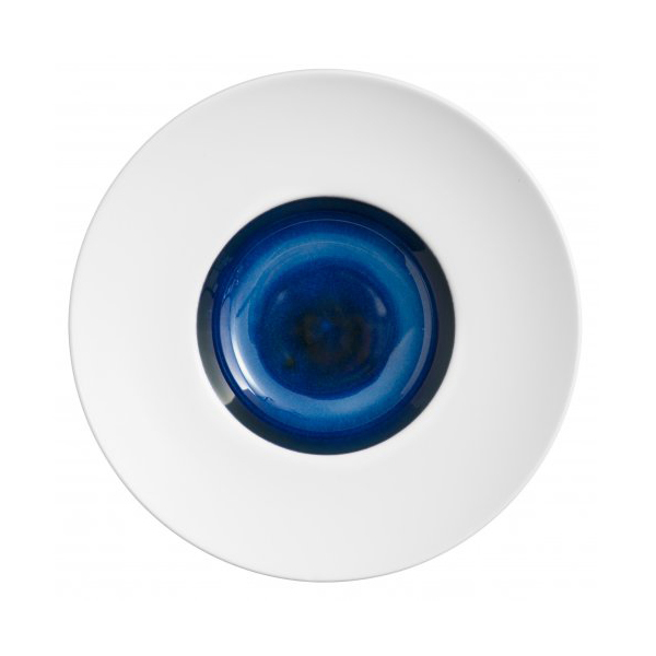 24x5.5cm Abyssos Pasta Bowl White & Blue