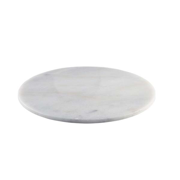 33cm Round Marble Platter White