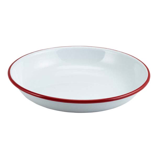 20cm Enamel Rice/Pasta Plate White