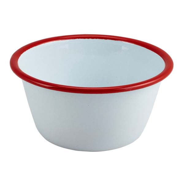 17.5oz Enamel Round Deep Pie Dish White