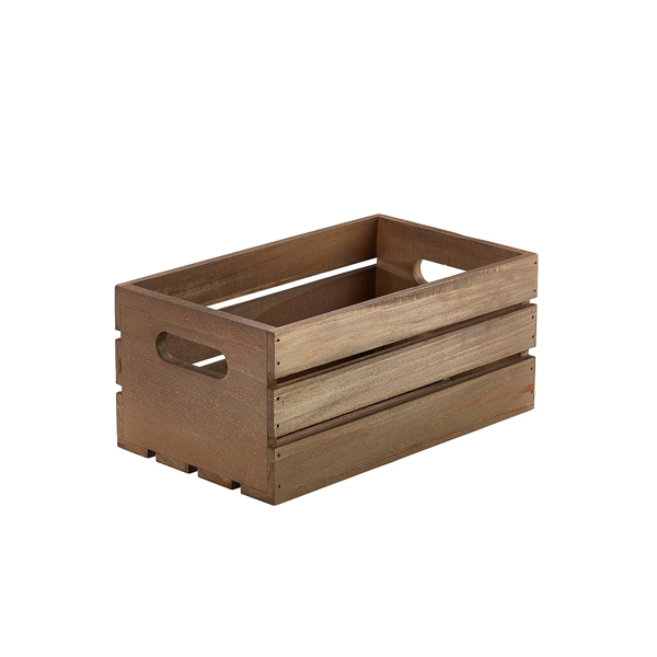 27x16x12cm Genware Dark Rustic Wooden