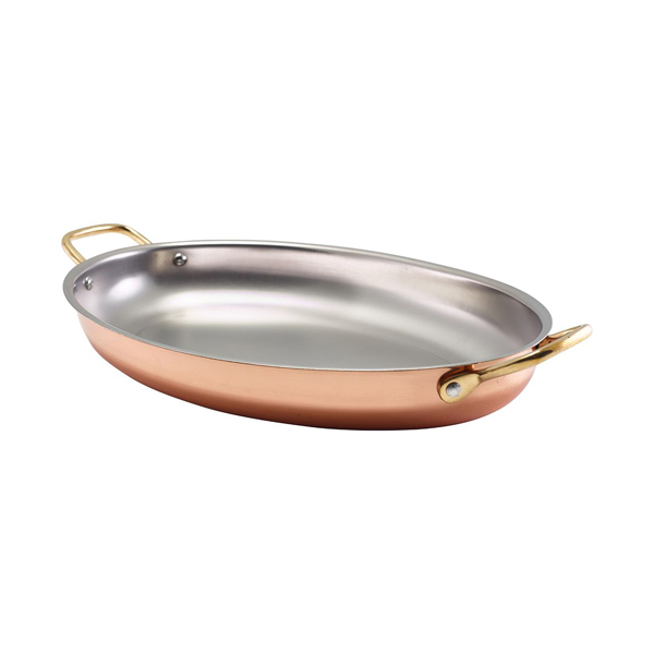 34x23cm Genware Copper Plated Oval Dish