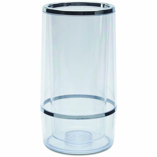 Acrylic Wine Bottle Cooler Chrome Rim