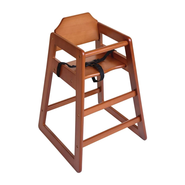 High Chair Wooden Dark Wood Finish