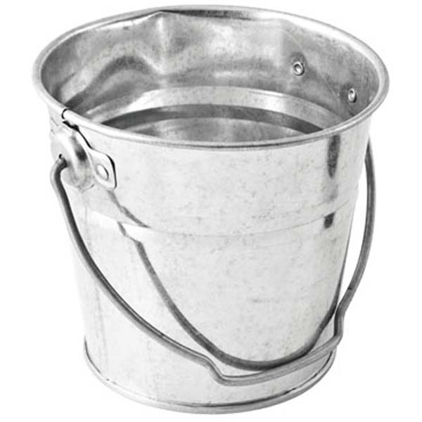 10cm Serving Bucket Galvanised  Steel