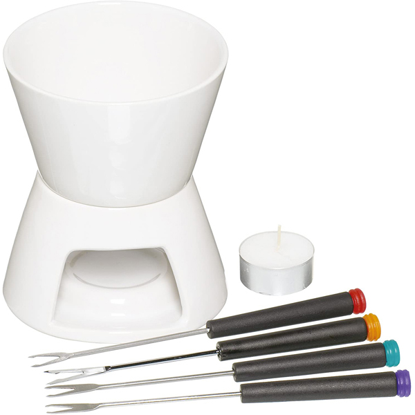 Ceramic Chocolate Fondue Set White