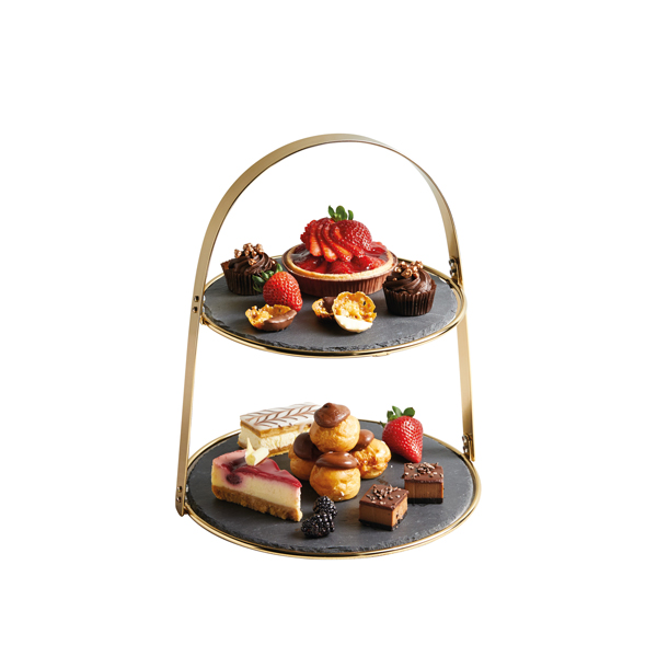 29x35cm Art Serving 2 Tier Stand Slate