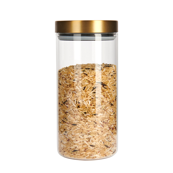 1.5l Glass Storage Jar Brass Lid