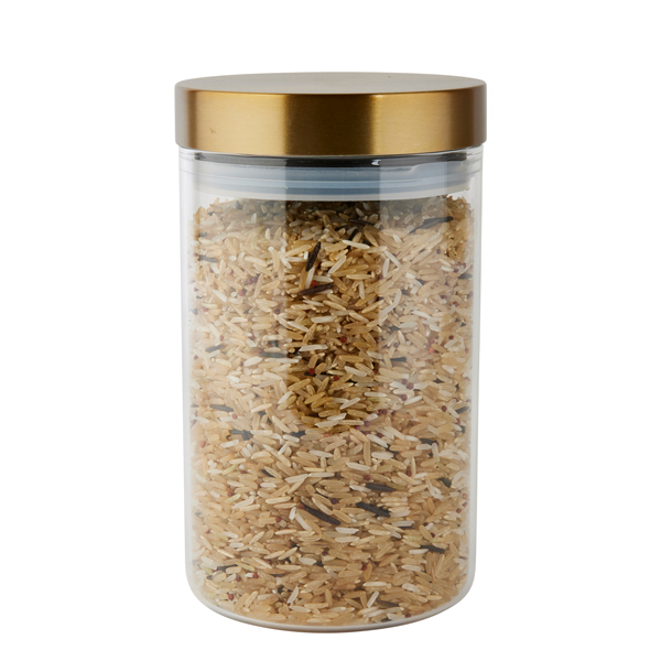 1l Glass Storage Jar Gold Lid