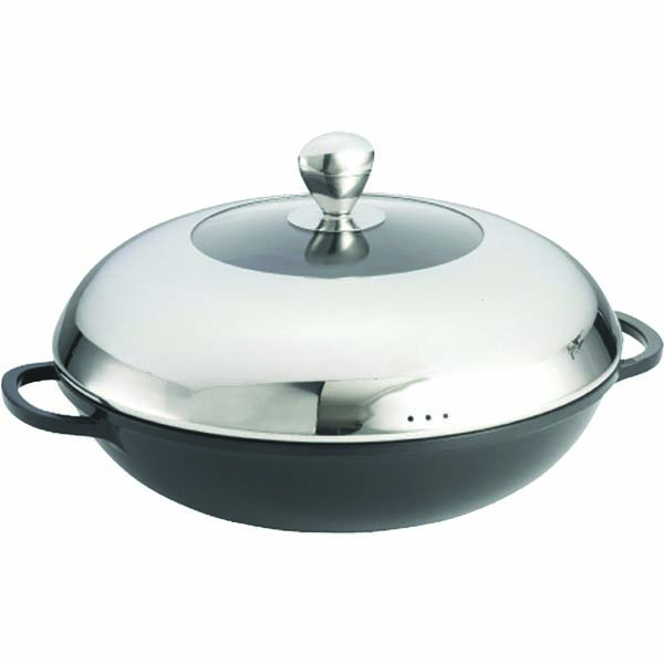 33x19cm Die-Cast Induction Wok & Lid