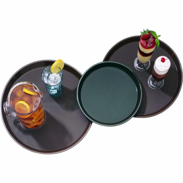 11&quot; Non Slip Round Tray Black