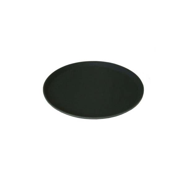 14&quot; Non Slip Round Tray Black