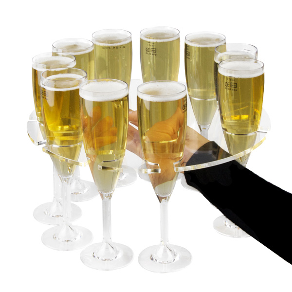 10 Glass Acrylic Champagne Flute Serving