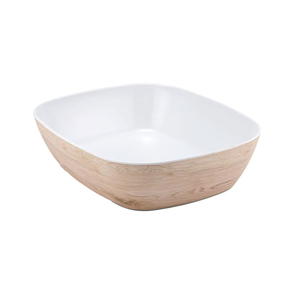 1/2 Gn Tura Melamine Crock White/Wood