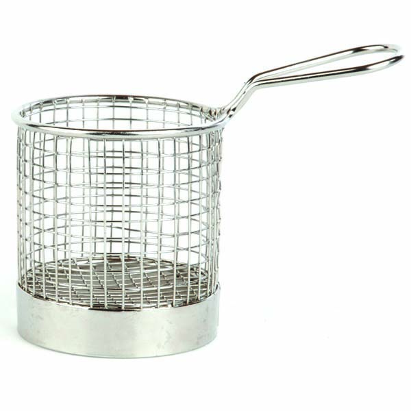 8cm Round Chip Basket S/Steel