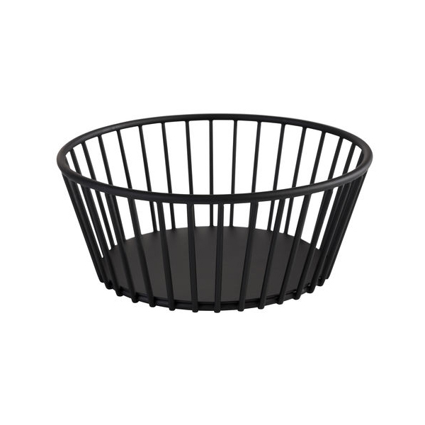 17cm Round Urban Metal Basket Black