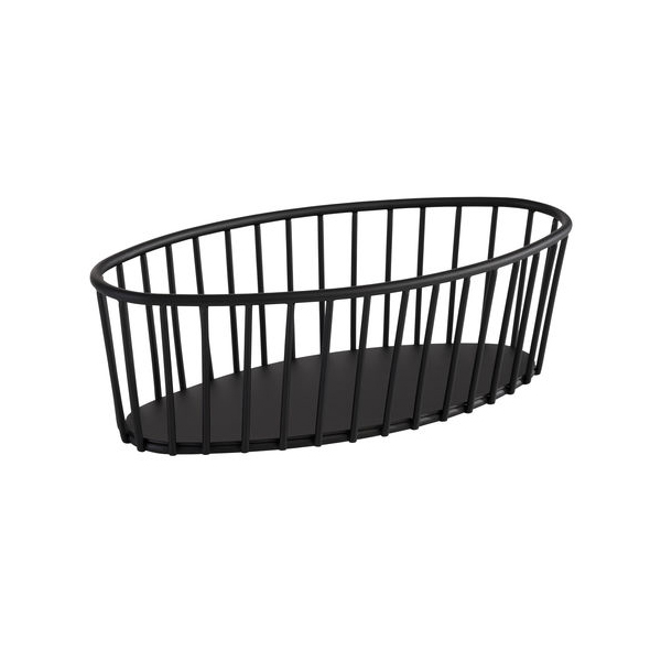 21x10cm Oval Urban Metal Basket Black