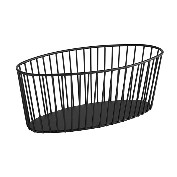 30x14cm Oval Urban Metal Basket Black