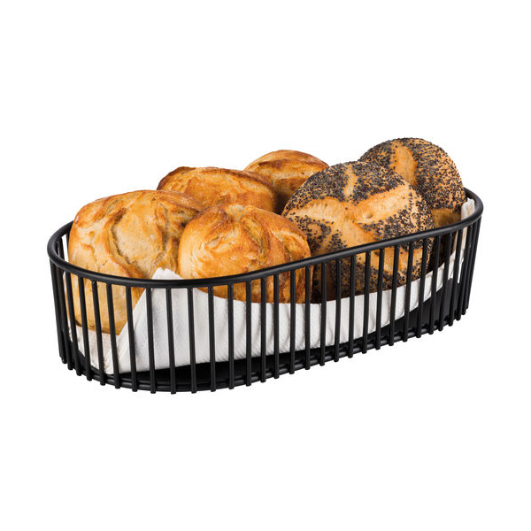 29x16cm Oval Urban Metal Basket Black