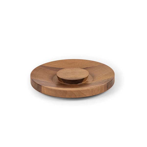 Tilt Lid For Glass Jar Walnut