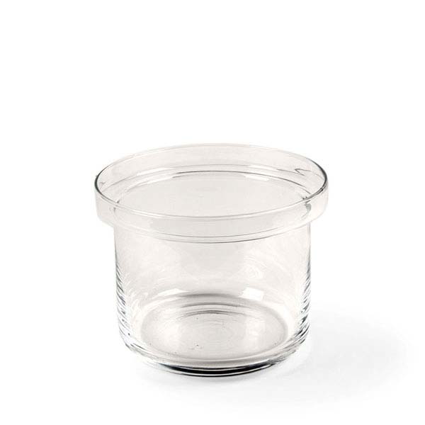 218x218x65mm Tilt Glass Jar Clear