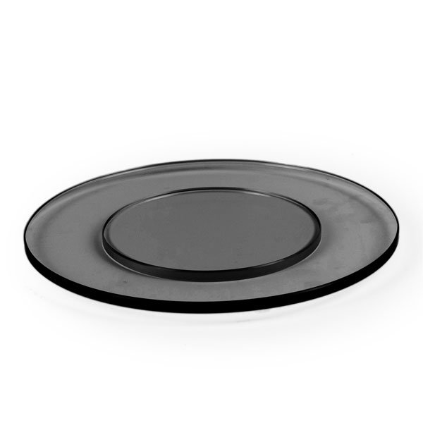 320x20mm Tilt Round Plinth Glass Black