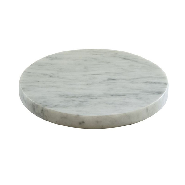 218x25mm Tilt Round Plinth White Marble