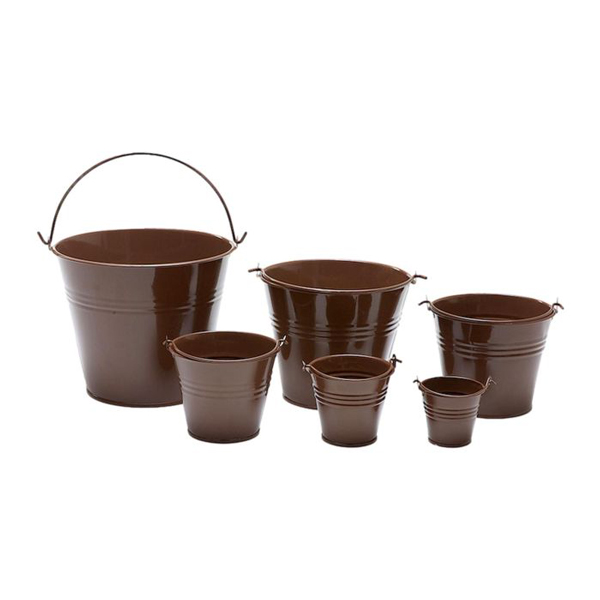 5.4cm Metal Bucket Chocolate