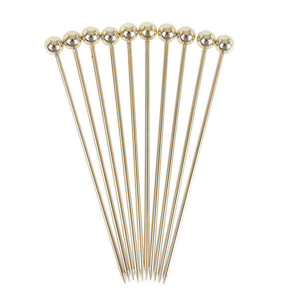 10.5cm Ball Garnish Pick Gold Plated