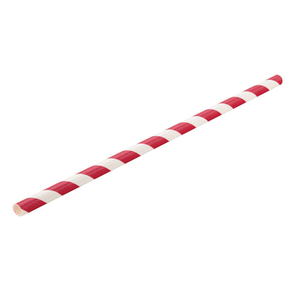 20cm Paper Straw Red/White