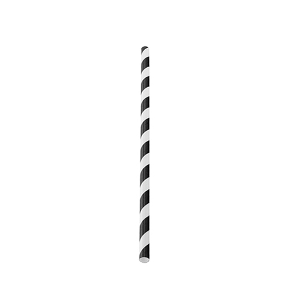 20cm Paper Straw Black/White