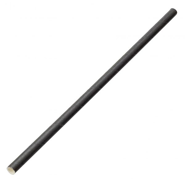 20cm Paper Straw Black