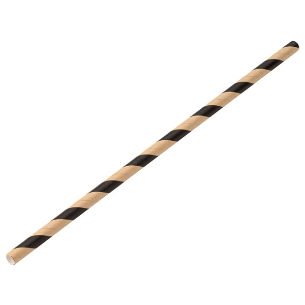 20cm Paper Straw Stripe Craft/Black