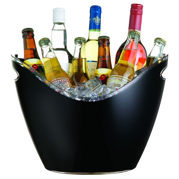 Acrylic Oval Drinks Pail Black