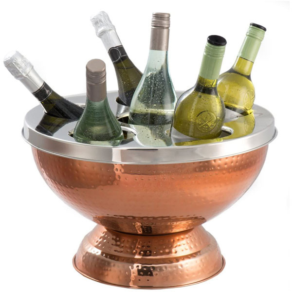 40cm Wine Bottle Cooler & Lid Copper