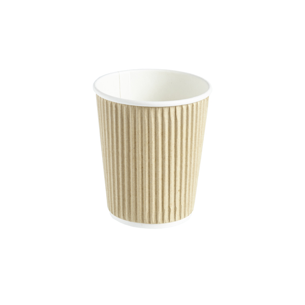 8oz Ripple Wall Hot Drinks Cup Kraft