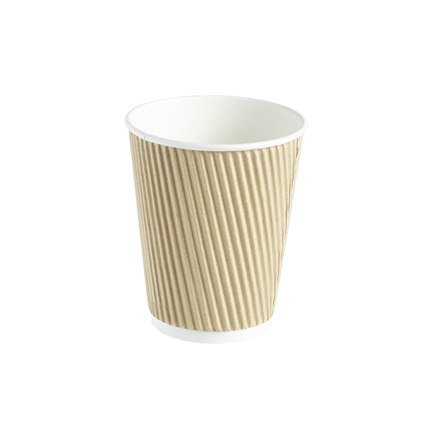 12oz Ripple Wall Hot Drinks Cup Kraft