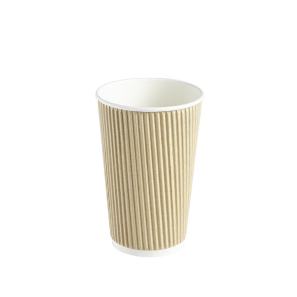 16oz Ripple Wall Hot Drinks Cup Kraft