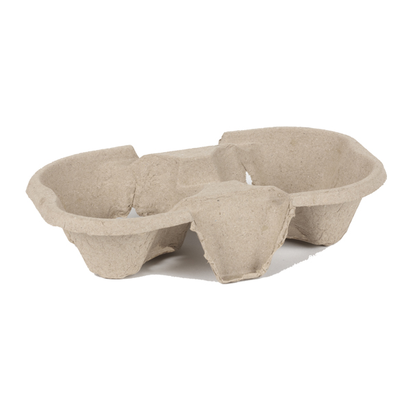 2 Cup Moulded Pulp Fibre Cup Carrier