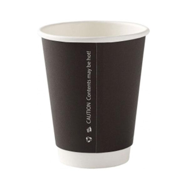 12oz Double Wall Hot Cup Black