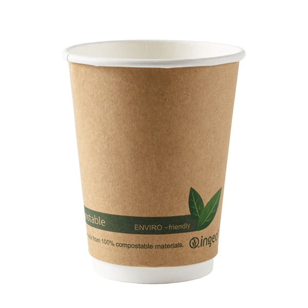 12oz Kraft Compostable Pla Double