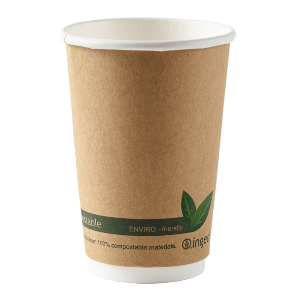 16oz Kraft Compostable Pla Double