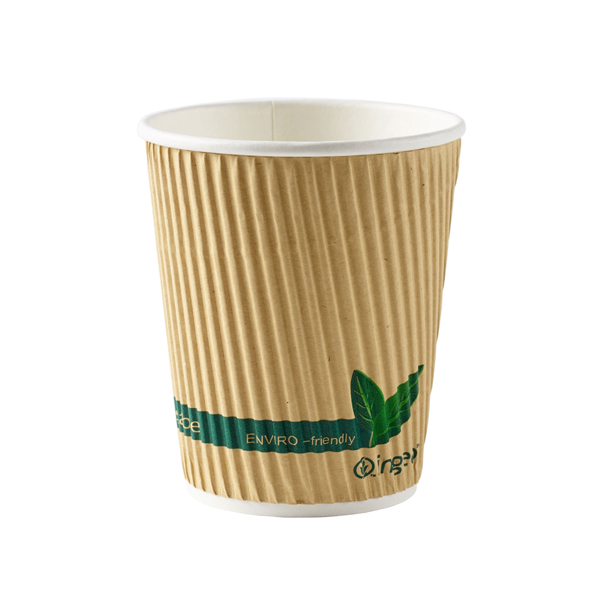 8oz Kraft Ripple Paper Cup Compostable