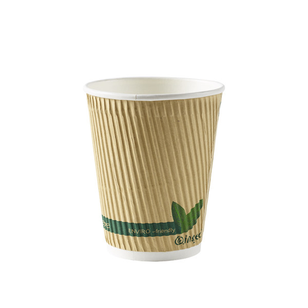 12oz Kraft Ripple Paper Cup Compostable