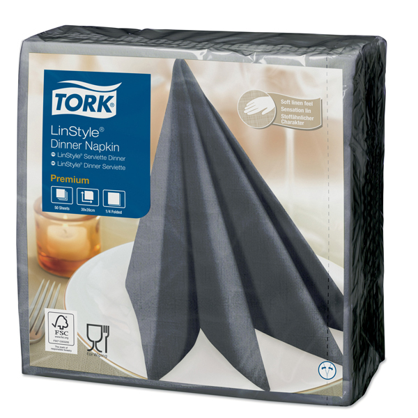 40cm Tork Linstyle Napkin Anthracite