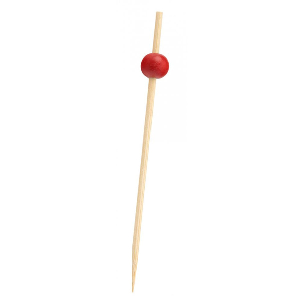 12cm Ball Bamboo Ball Skewer Red