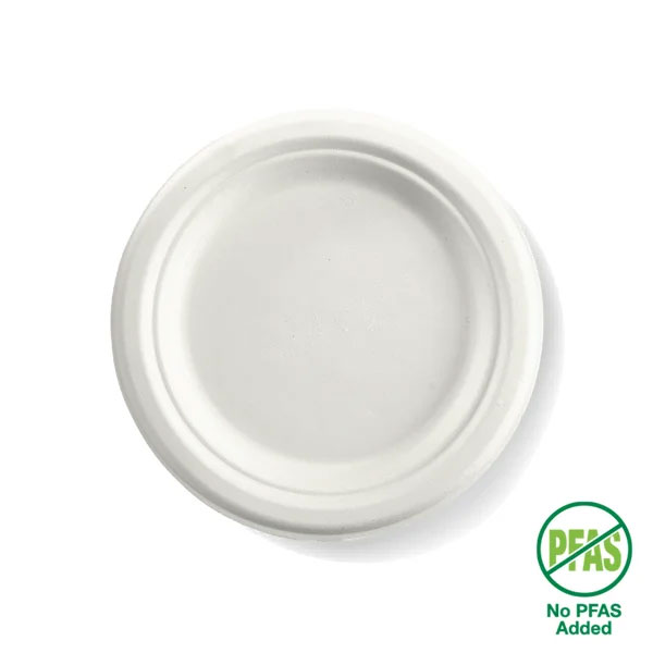 18cm Bagasse Plate White