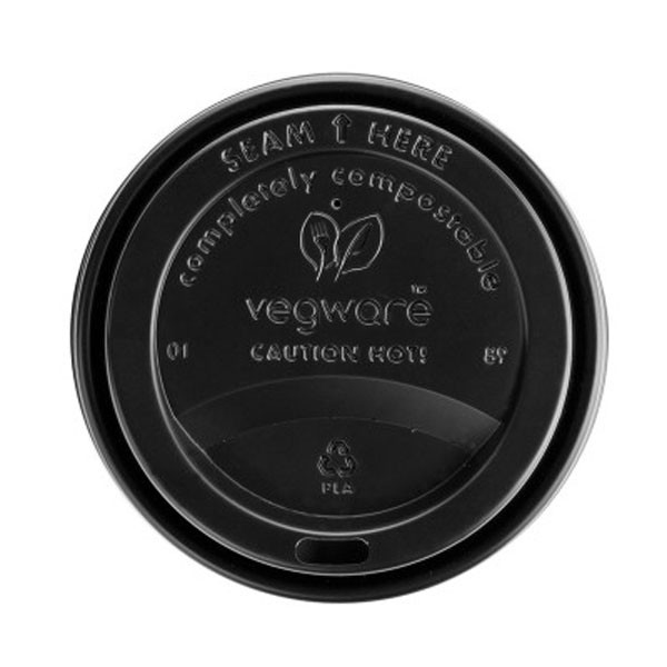 Vegware 89 Series Cpla Hot Cup Lid Black