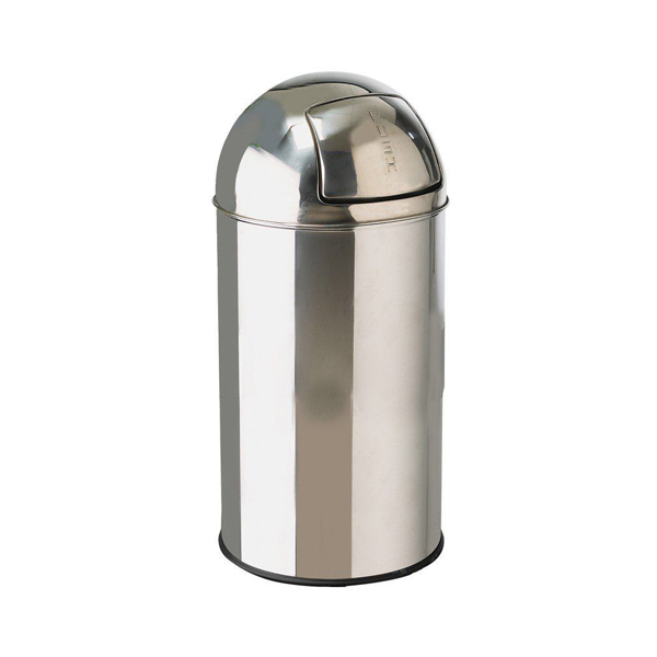 40l Bullet Push In Bin S/Steel Finish